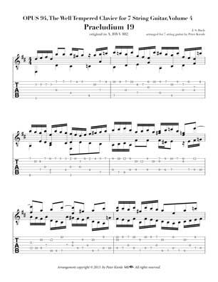 Bach Well Tempered Clavier for 7 string guitar Vol 4